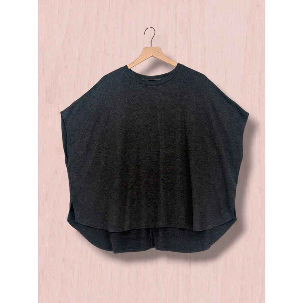 Lou & Grey Charcoal Grey Oversized Poncho Knit Top Medium